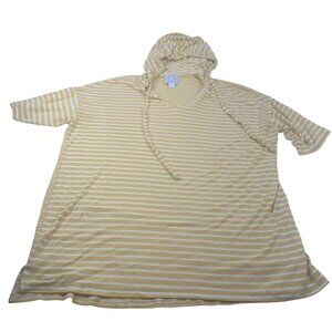 Sunday Women's Size Small Top Hoodie Striped Yellow White Preowned
